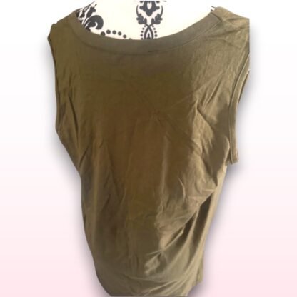 Army Green Loose Vest Top - Size L - Image 2