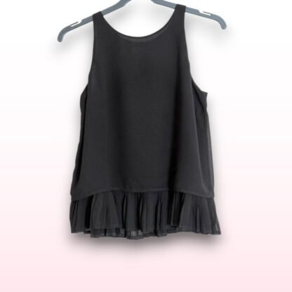 Black Sleeveless Pleated Hem Top – Size 12