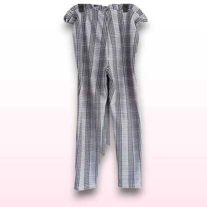 Black & White Plaid Paperbag Trousers – Size 2XL - Image 4