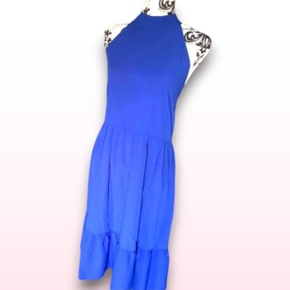 Blue Plus Size Halter Dress - Size 4XL - Image 2