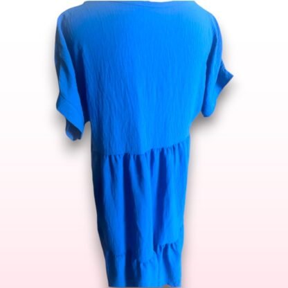 Blue V-Neck Dress - One Size - Image 3