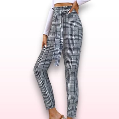 Checked Belted Trousers - XXL