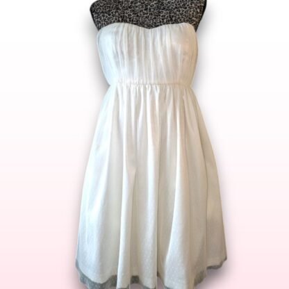 Cream Strapless Dress - UK 12