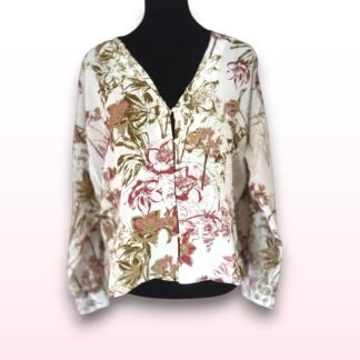 Floral Button-Up Blouse – UK 10-12