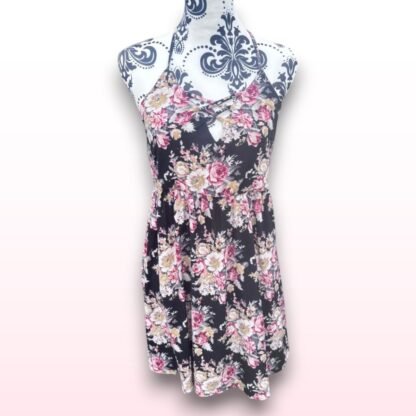 Floral Racer Back A-Line Mini Dress - Size L