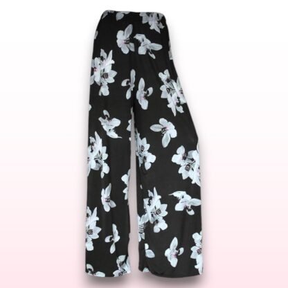 Floral Wide-Leg Palazzo Trousers - One Size