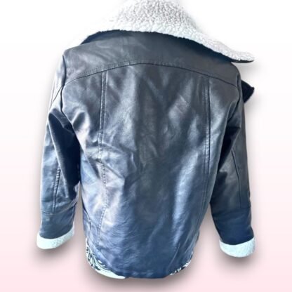 Girls Faux Leather Aviator Coat - Age 10-11y - Image 2