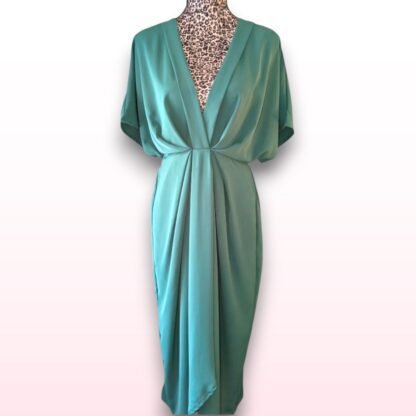 Green Wrap Maxi Dress - Size M