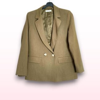 Khaki Linen Blend Blazer – Size 10