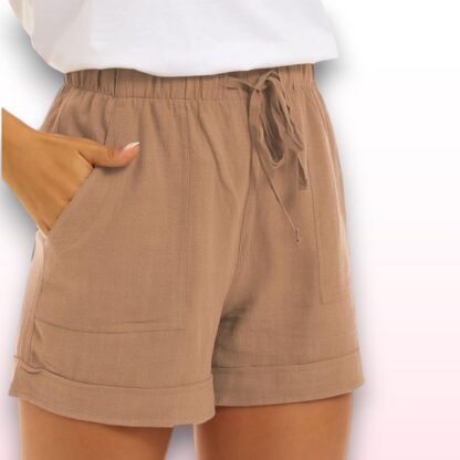 Khaki Shorts with Pockets - Size S