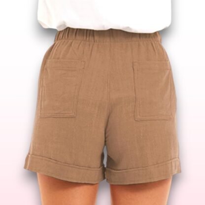Khaki Shorts with Pockets - Size S - Image 2
