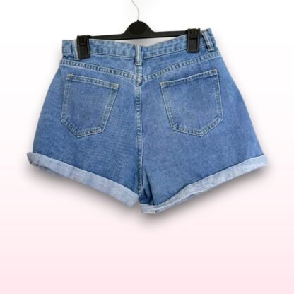 Light Blue Turn-Up Jean Shorts – Size M - Image 2