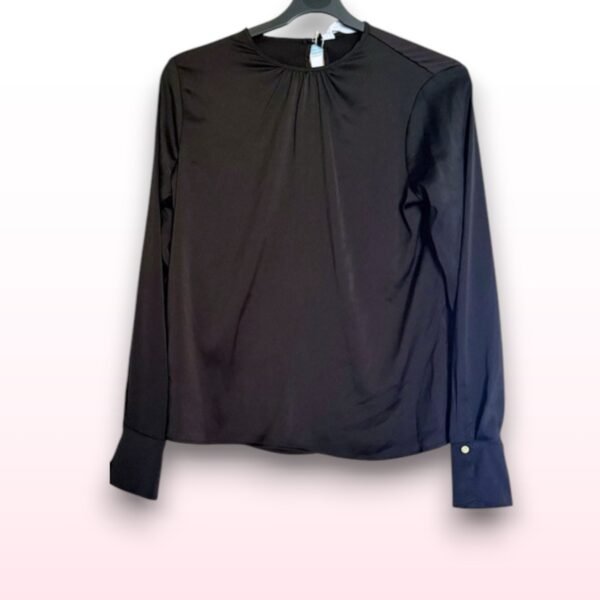 Long Sleeve Black Blouse – UK 14