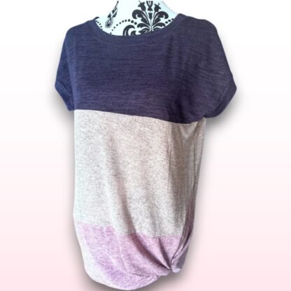 Navy Grey Colour Block T-Shirt - Size M - Image 2