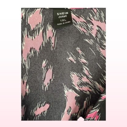 Pink & Black Printed Blouse - 1XL - Image 4