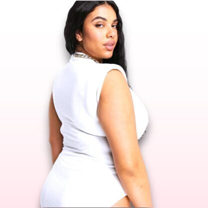 Plus Size Bodysuit with Shoulder Pads - UK 16 - Image 2