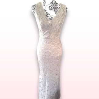 Stunning Grey Lace Maxi Cruise Cocktail Dress - UK 8