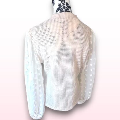 Long Sleeve Waffle Top in Beige - UK 16 - Image 4
