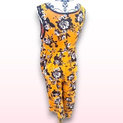Yellow Floral Jumpsuit with Pockets - Size M - Image 2