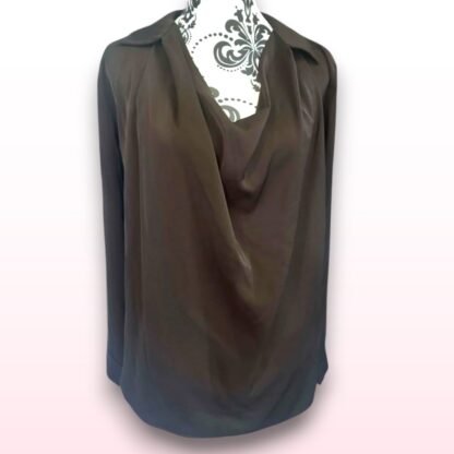 Black Drape Front Blouse - UK 12