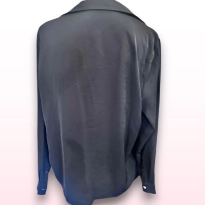 Black Drape Front Blouse - UK 12 - Image 2