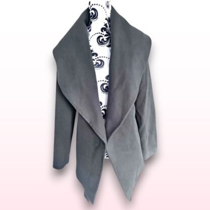 Wool Belted Grey Coat - Size M - Image 3