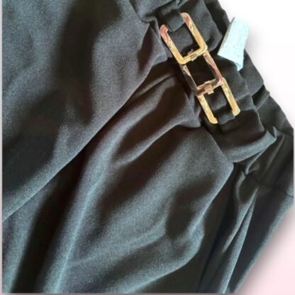 Black Trousers with Gold Chain Effect - Size M - Image 3