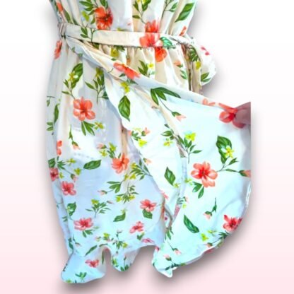 Floral Off Shoulder Wrap Dress - UK 12 - Image 3