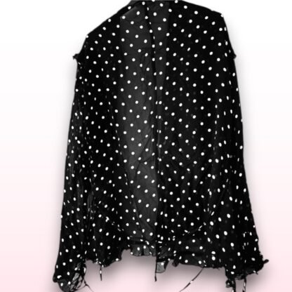 Mesh Sheer Polka Dot Wrap Blouse - Size M - Image 2