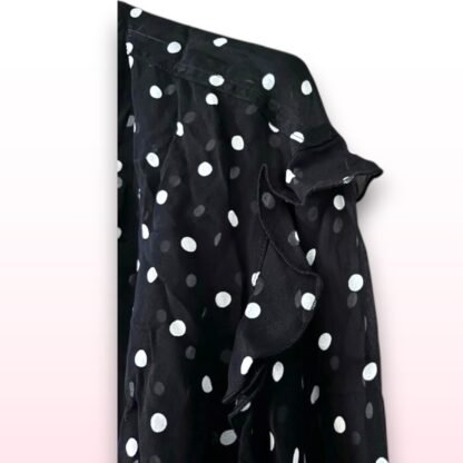 Mesh Sheer Polka Dot Wrap Blouse - Size M - Image 3