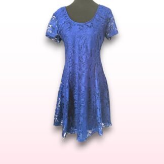 Navy Blue Lace Skater Dress – Size 12