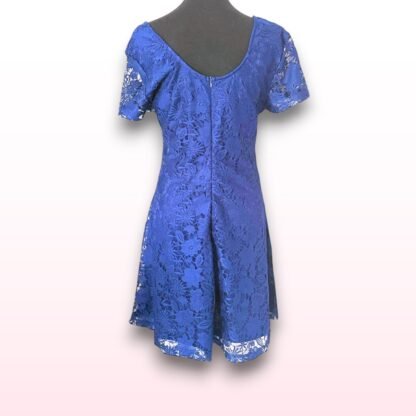 Navy Blue Lace Skater Dress – Size 12 - Image 3