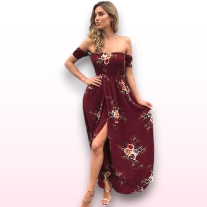 Off Shoulder Floral Dress - One Size 8-12