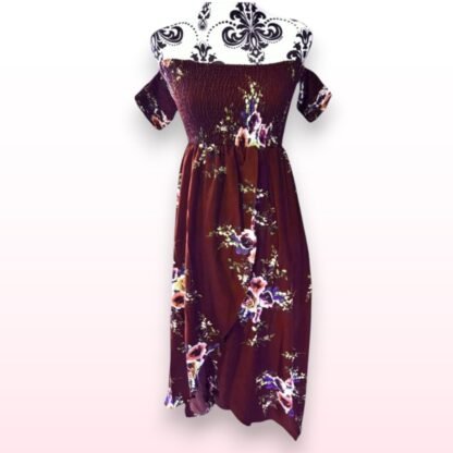 Off Shoulder Floral Dress - One Size 8-12 - Image 3