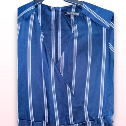 Petite Navy and White Stripe Jumpsuit - UK 12 - Image 3