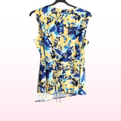 Sleeveless Floral Crossover Blouse – Size 16 - Image 2