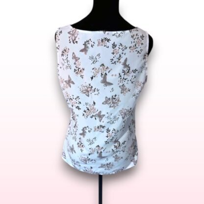 Butterfly & Floral White Vest - UK 12 - Image 2