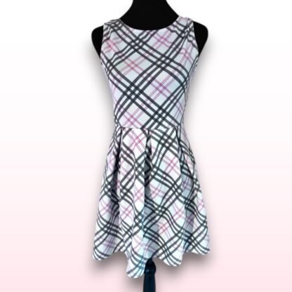 Checked Sleeveless Skater Dress - Size M/L