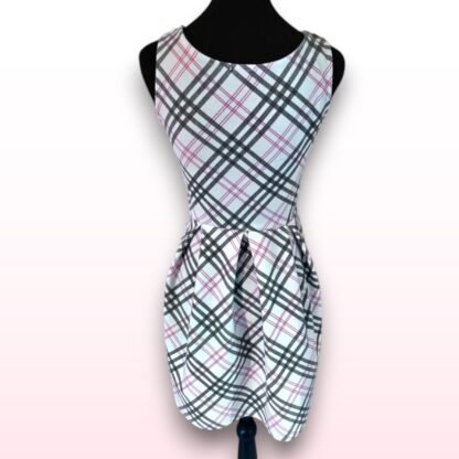 Checked Sleeveless Skater Dress - Size M/L - Image 2