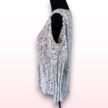 Grey Ribbed Cold Shoulder Knit Top – UK 12 - Image 2