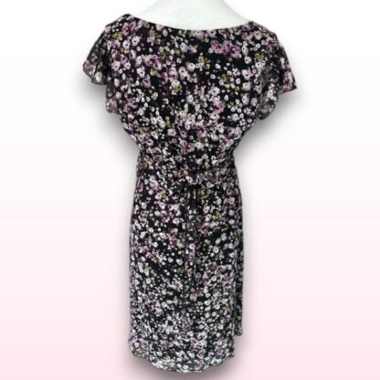 Purple Floral Tie Waist Dress – UK 14 - Image 2