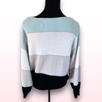 Striped Colour Block Knitted Jumper – Size S - Image 2
