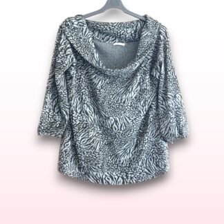 Animal Print Cowl Neck Top – Size 16