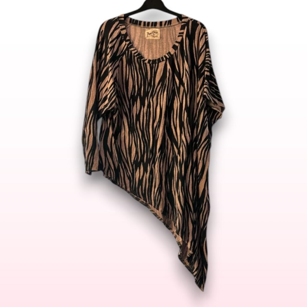 Asymetric Animal Print Top - One Size 8-12