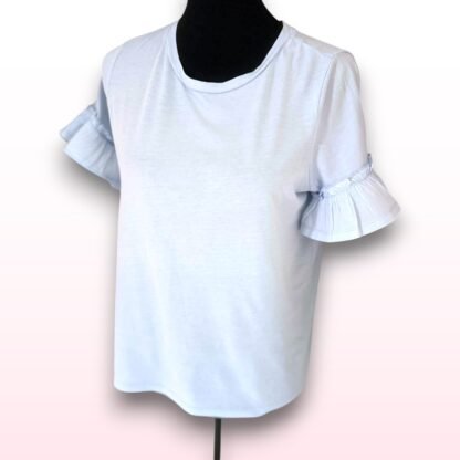 Baby Blue Ruffle Sleeve T-Shirt – Size 12 - Image 3