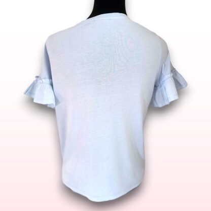 Baby Blue Ruffle Sleeve T-Shirt – Size 12 - Image 4