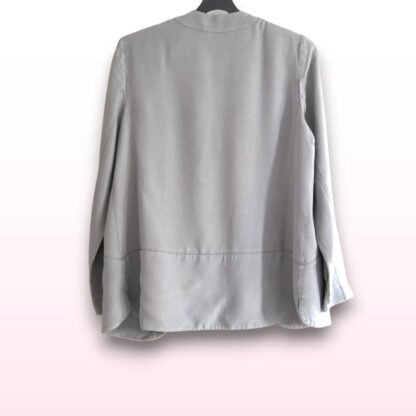 Grey Collarless Open Front Blazer – Size 16 - Image 2