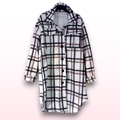 Long Thick Plaid Shacket – Size XL
