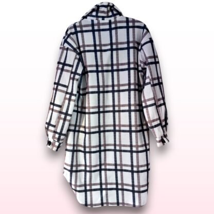 Long Thick Plaid Shacket – Size XL - Image 2