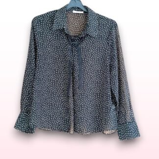 Patterned Tie Neck Blouse – UK 14
